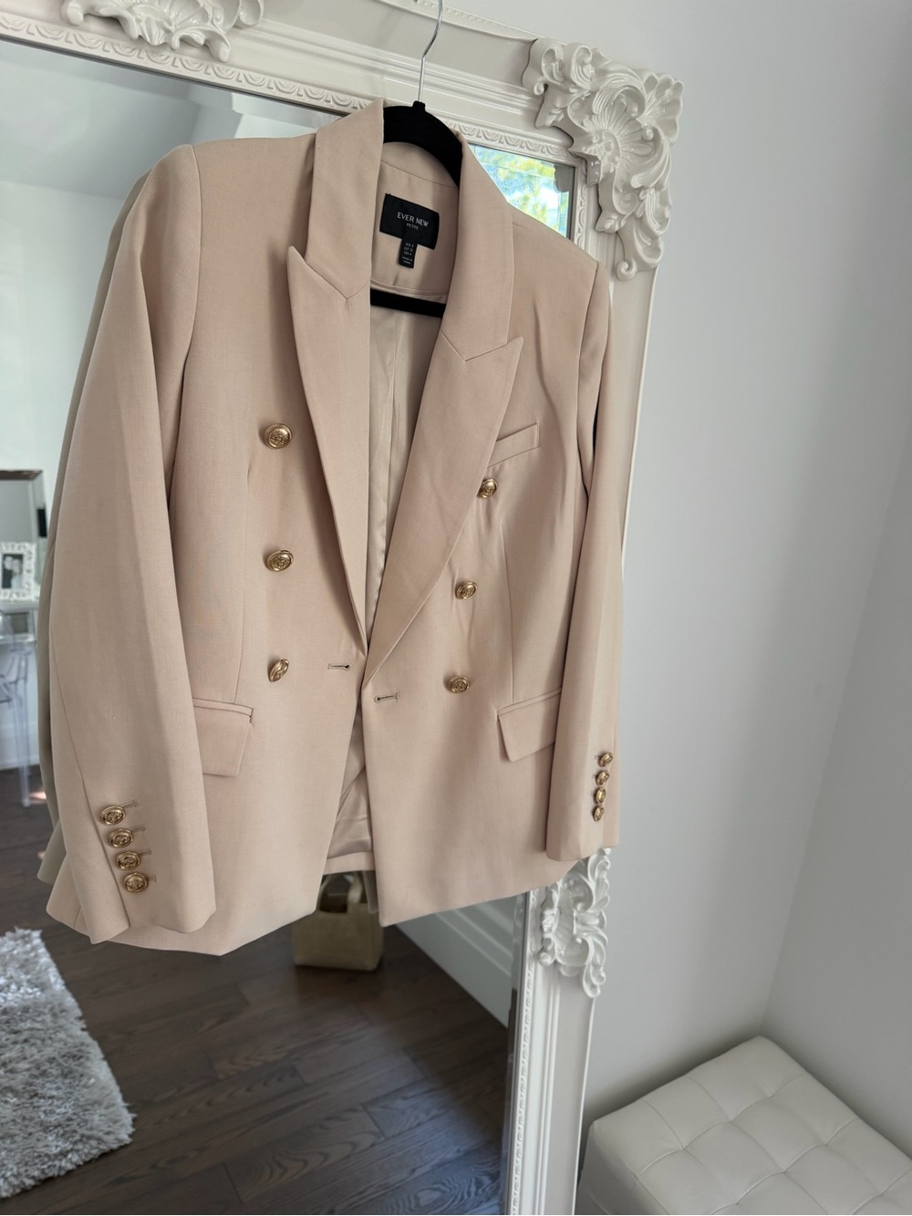 Ever New Double-Breasted Beige Blazer with Gold Buttons
